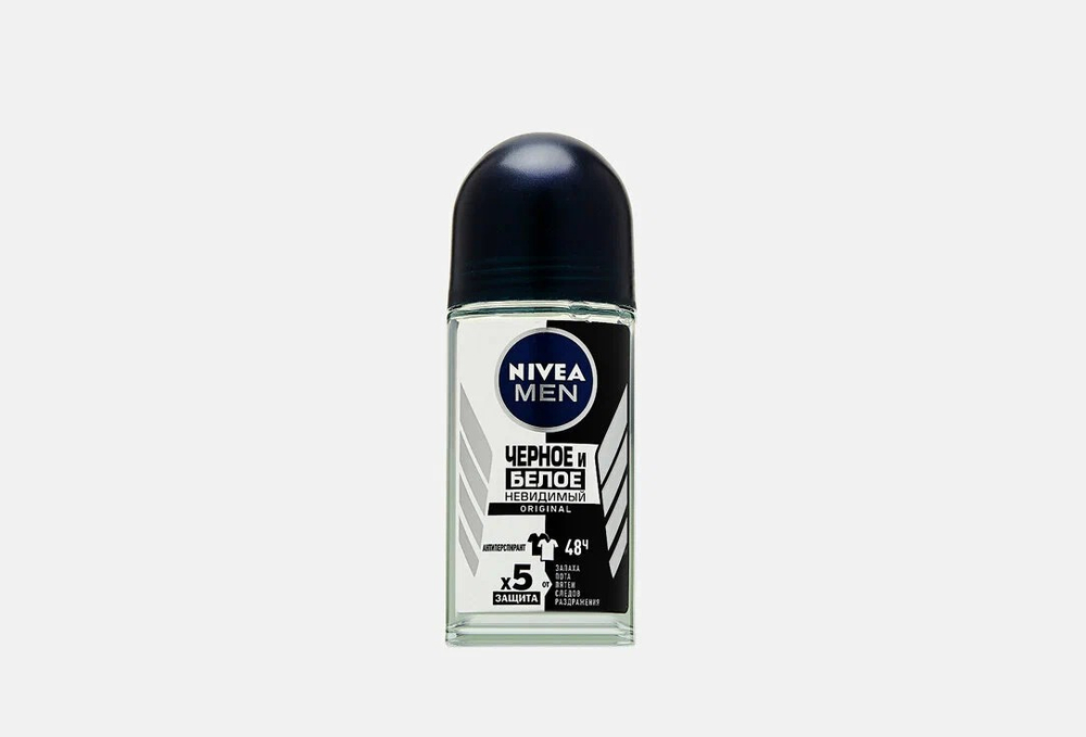 NIVEA ДЕЗ РОЛИК МУЖ НЕВИДИМЫЙ Д/ЧЕРНОГО И БЕЛОГО ORIGINAL 50 МЛ*6/30