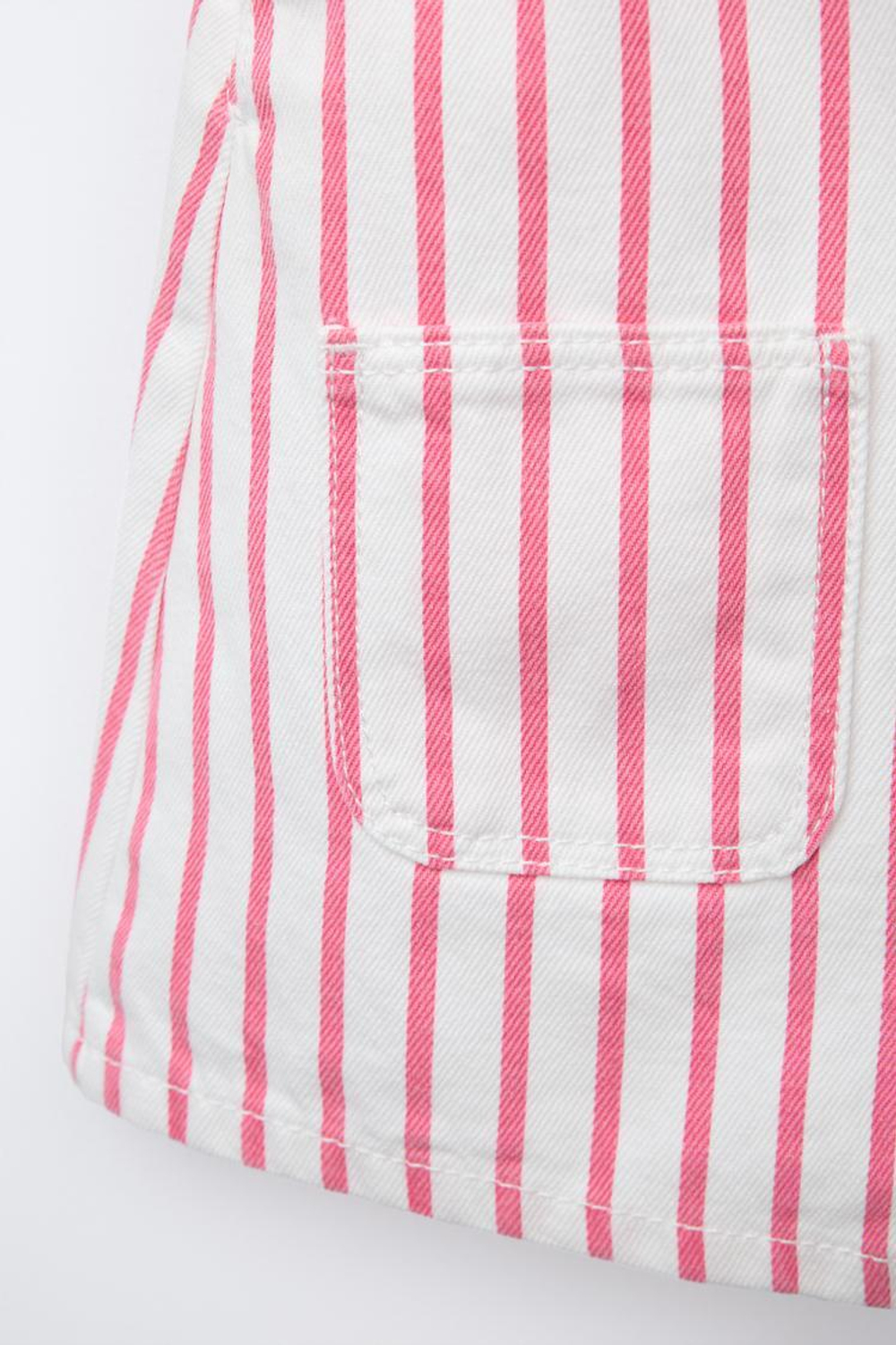 ZARA КОМБИНЕЗОН ИЗ ТВИЛА В ПОЛОСКУ, РОЗОВЫЙ