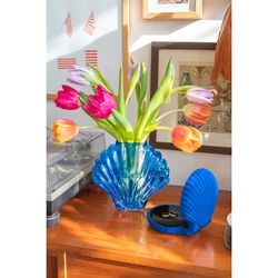 Ваза для цветов Seashell, 18,5 см, голубая