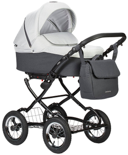 Детская коляска Indigo Charlotte Sity Classic 12 3 в 1 с автокреслом Avionaut Cosmo Cs05 т.серый+св.серый