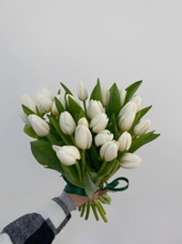 25 Белых тюльпанов