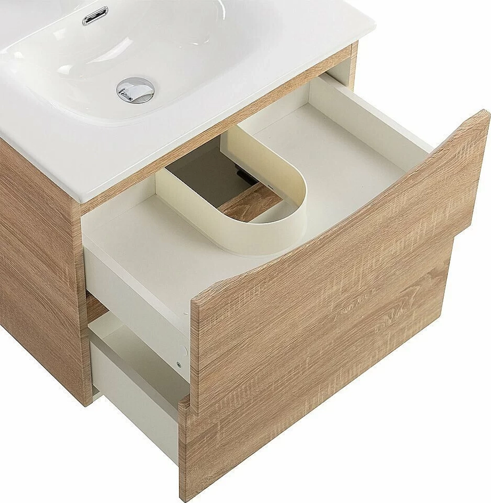 Тумба с раковиной BelBagno MARINO-CER-N-600-2C-SO-WO-P Rovere Bianco