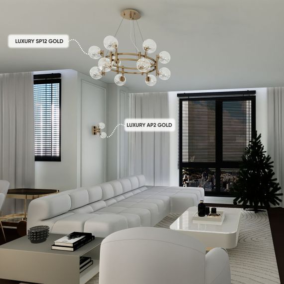 Подвесная люстра Crystal Lux Luxury SP12 Gold