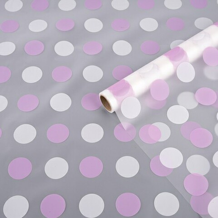 Пленка матовая "ГОРОХ нежный" 58см*10м Сиреневый