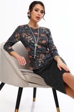 Костюм трикотажный темно-серый с юбкой DStrend (Акция)