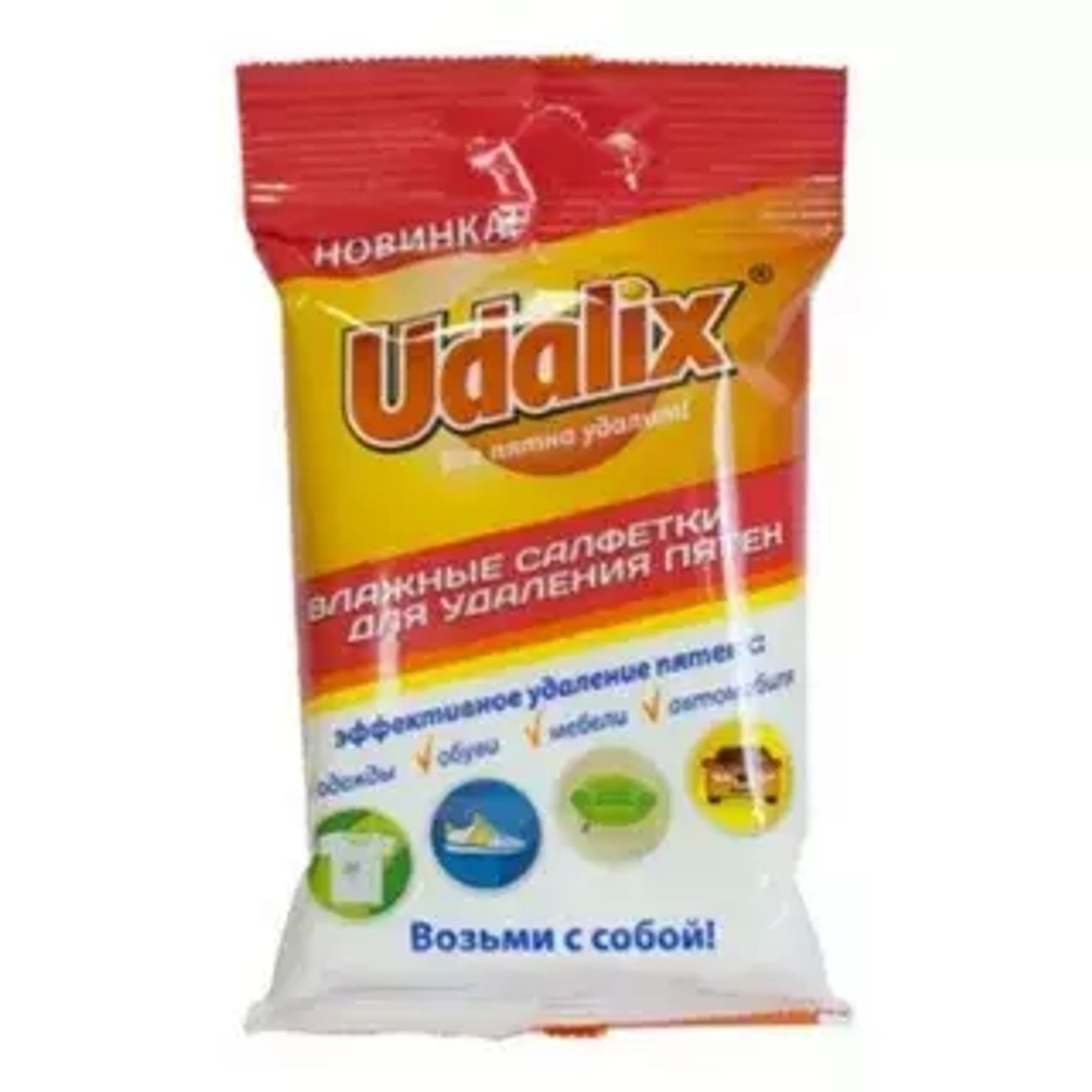 UDALIX Влажные Салфетки для удаления пятен для всех видов ткани 15штучные*16