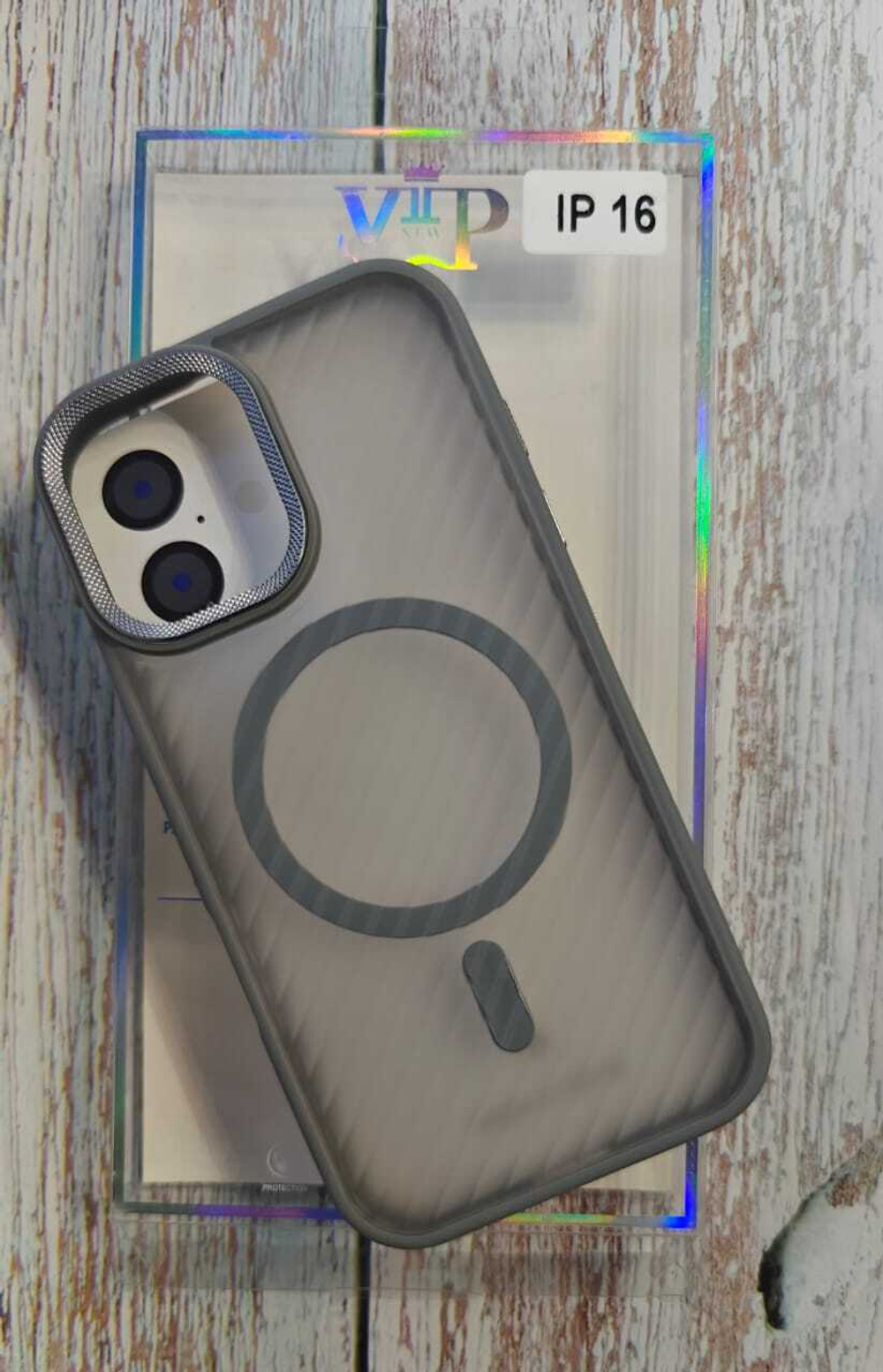 Чехлы для iPhone 16 Pro матовый с Magsafe (волна-титан)