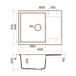 Кухонная мойка Omoikiri Daisen 65T-WH