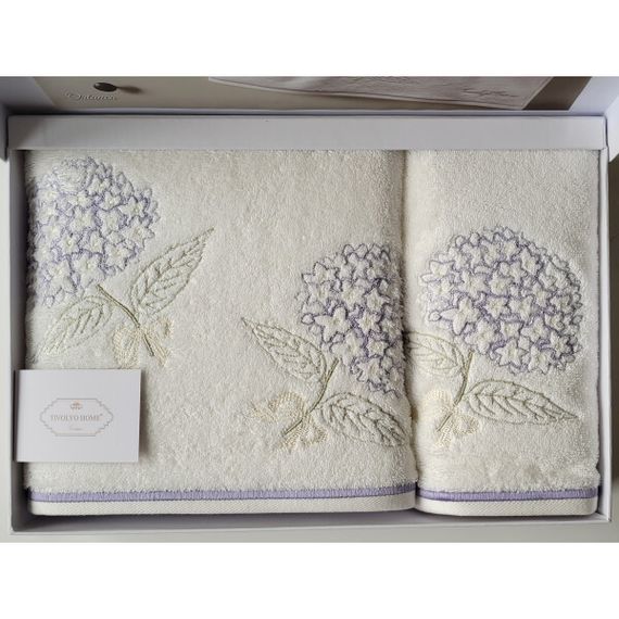 Набор полотенец Ortanca лиловый 2 предмета TIVOLYO HOME Турция