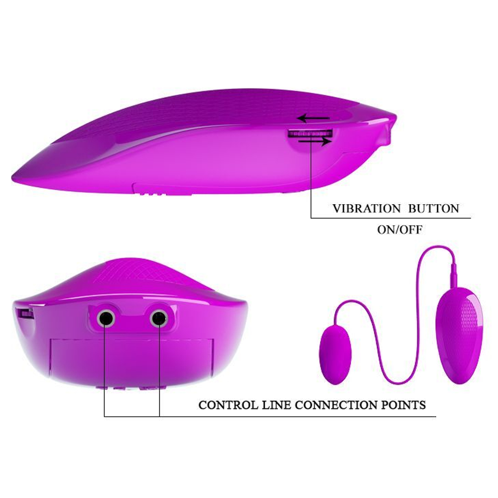 Лиловое виброяйцо с удобным пультом управления вибрацией (Цвет: лиловый)