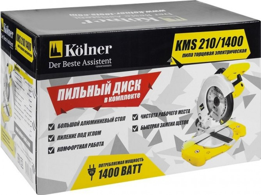 Пила торцовочная сетевая Kolner KМS 210/1400 кн210-1400кмс