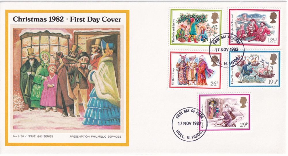 Конверт Первого дня Великобритании от 17 ноября 1982 года с пятью марками и спецгашенем
