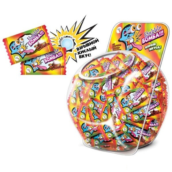 Жев. рез."BUBBLE Бомба" яблоко-4.5грх150шт(4бл)