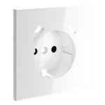 Накладка для розетки с заземлением и защитными шторками, с USB A+C, S70 (белый глянцевый)