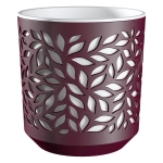Кашпо для цветов пластиковое 1,25л d-16,2см «Leaves» Бордо/Белый