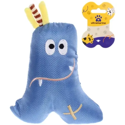 Игрушка для кошек мягкая «Монстрик», цвет голубой, шуршалка и пищалка, 12*12см (лейбл)