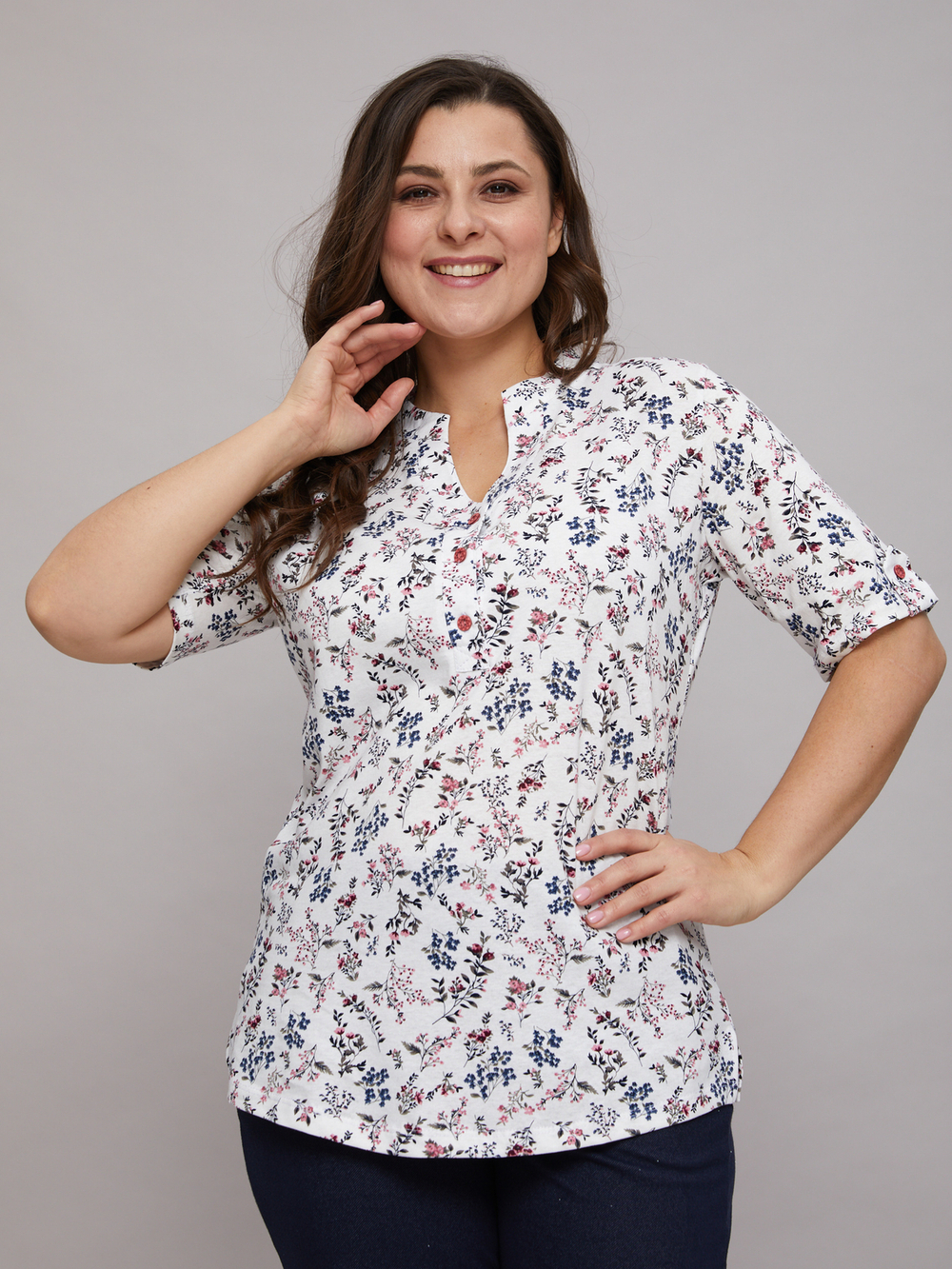 Блузка БЛ-122Ф/веткинабежевом