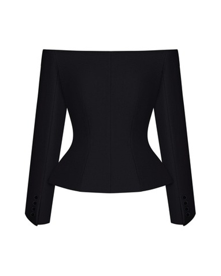 Жакет с горловиной лодочкой из крепа