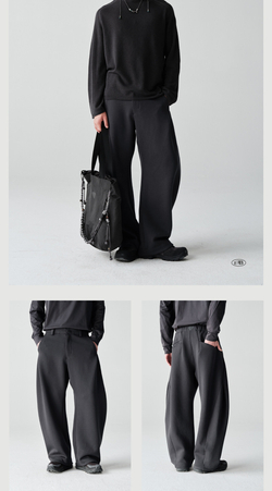 Брюки Nothomme Blue Cotton Pleated Structure Far-Infrared Heating Warm Oversized Curved Trousers 2026 Spring 5A Antibacterial Sweatpants Men