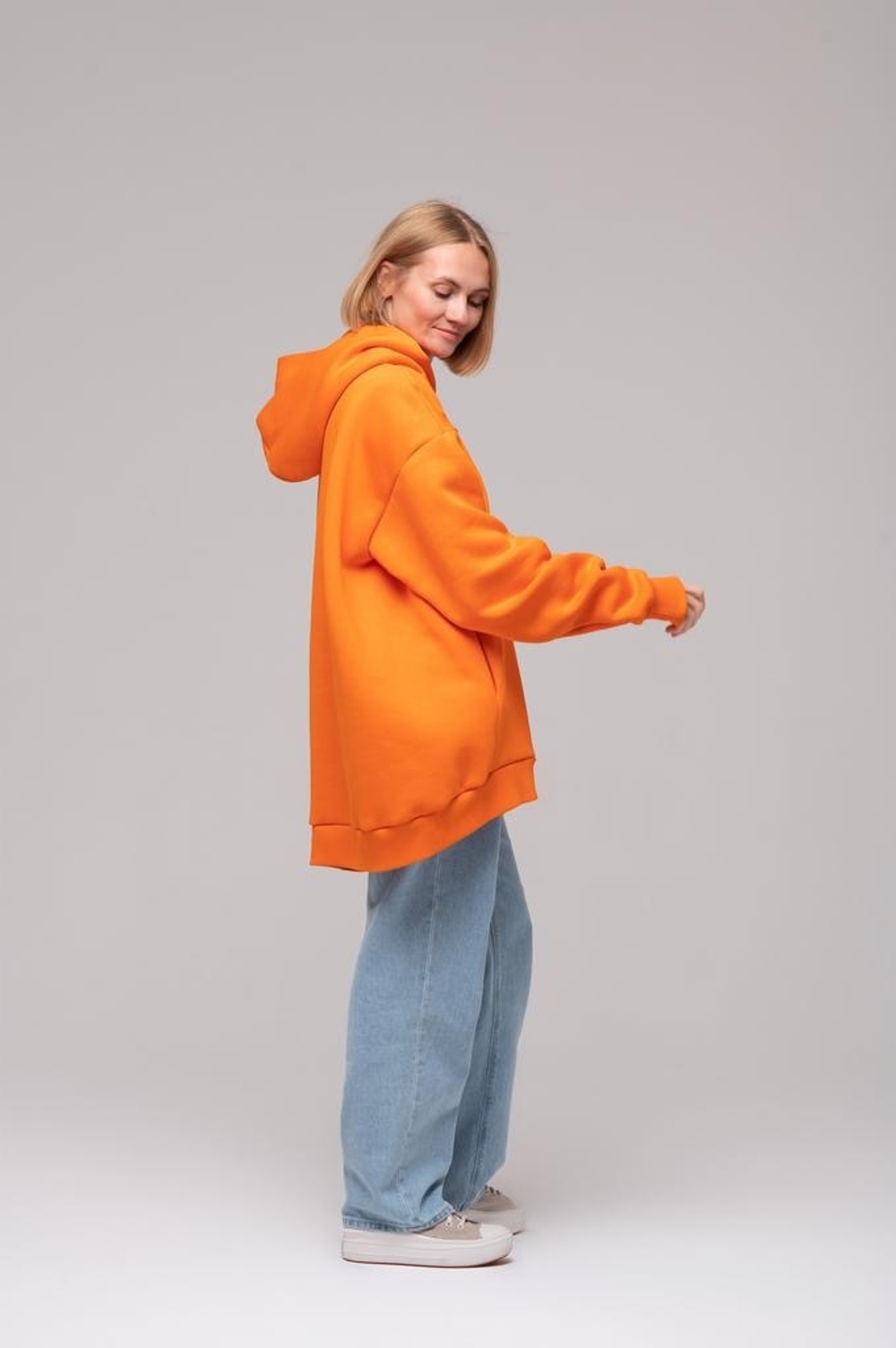 Свитшот oversize с капюшоном, Рыжий