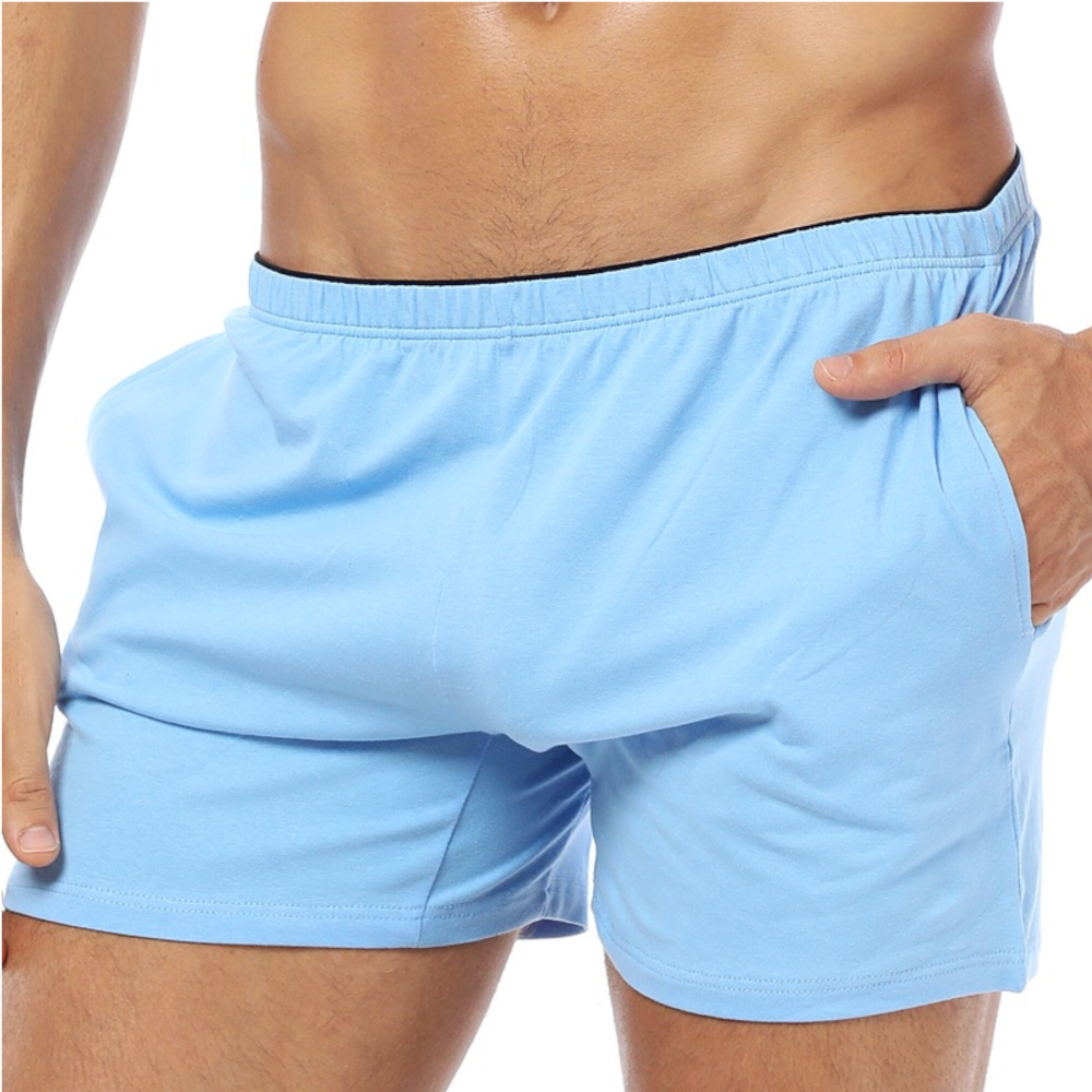 Мужские трусы боксеры с карманами голубые ORLVS OR130-17