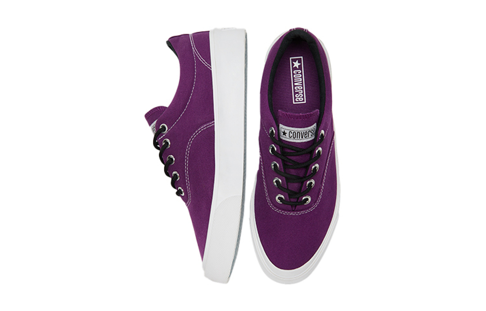 Converse Skidgrip Cvo wear-resistant non-slip low-top canvas shoes for men and women with the same purple and white