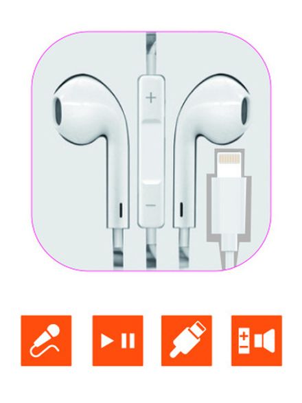 Наушники вставные GoPower GPHP10 Lightning (m) белый