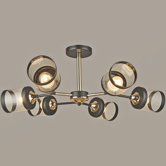 Люстра потолочная Reluce E27 03592-0.3-6 FGD+BK