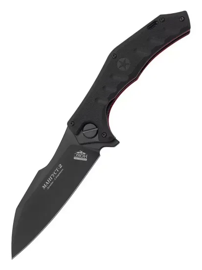 Складной нож НОКС Мангуст-2 336-708406 (Black Red) c клинком из стали D2, рукоять G10