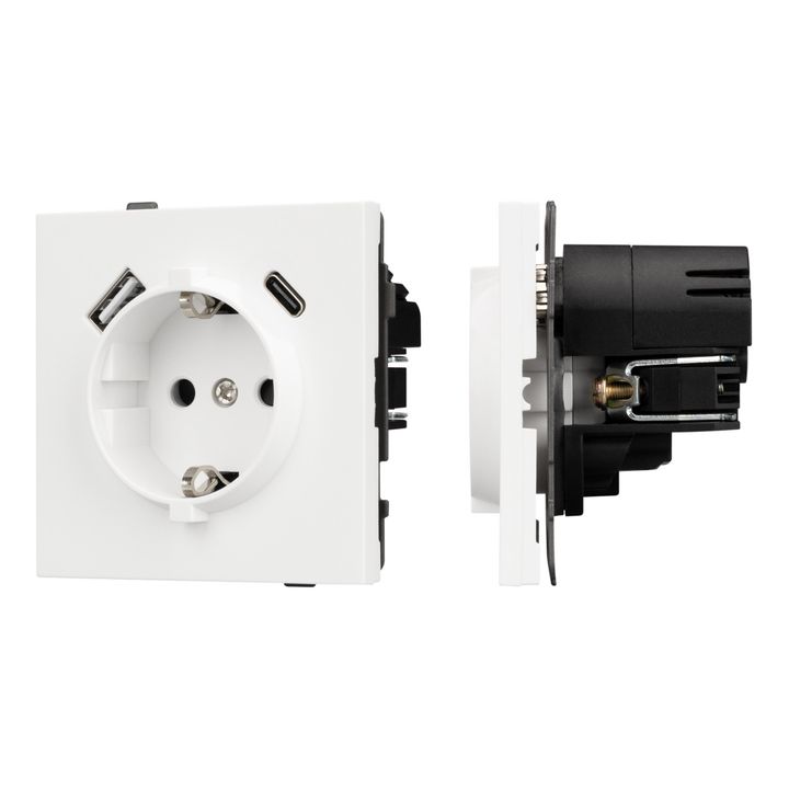 Механизм розетки с USB зарядкой SCT-TENDO-MUAC-SFPL-WH (230V, 16A) Arlight 054610