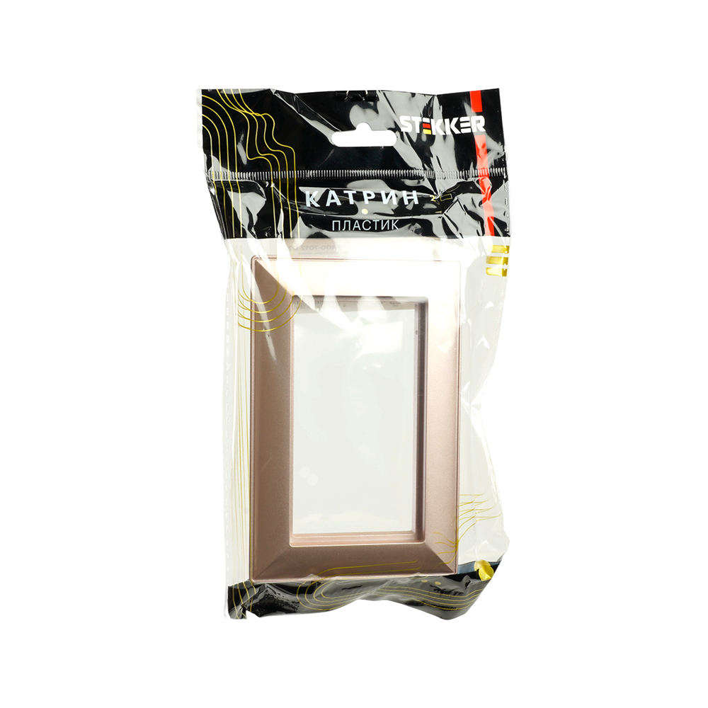 Рамка 2-местная (без перемычки), пластик, STEKKER, PFR00-7012-02, серия Катрин, шампань 50049