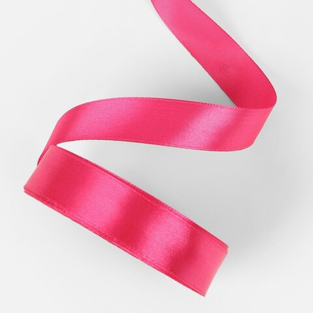 Лента атласная 2 см Ярко-розовая №28, 22 м