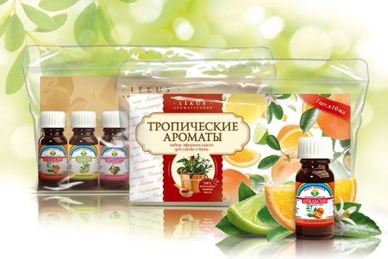 Набор эфирных масел ТРОПИЧЕСКИЕ АРОМАТЫ 7 флаконов по 10 мл.