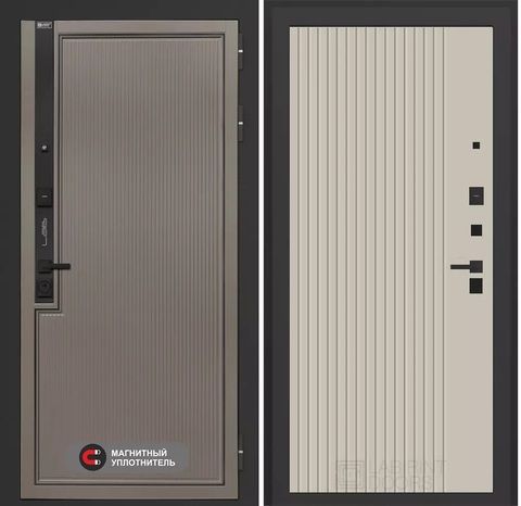 Входная дверь в квартиру Лабиринт Лаб про 1 Велютто кофе Ясень светлый