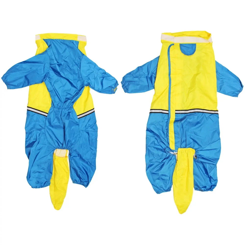 Дождевик для крупных пород собак «KOMFORT»,, цвет жёлто - голубой, р 6XL