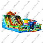 Коммерческий надувной батут «Хамелеон и динозавры» 12*6*6 м