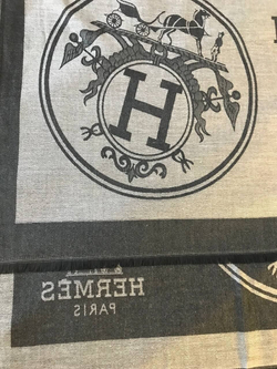 Палантин Хермес серый графит