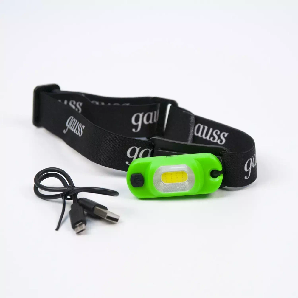 Фонарь Gauss LED налобный модель GFL408 3W 150lm Li-on 300mAh