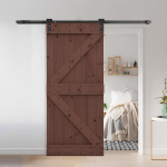 Дверь межкомнатная раздвижная 100х210 см Дези из массива сосны в стиле лофт, амбарная дверь купе для дома и бани, браун