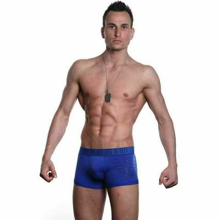 Мужские трусы боксеры синие Emporio Armani Eagle Blue Boxer