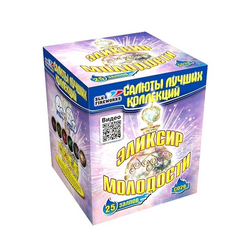 Фейерверк, батарея салютов Эликсир молодости 25 х 0,8"