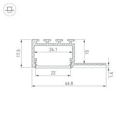 Профиль PLS-F-HIDE-EDGE-2000 (Arlight, Алюминий) 058464