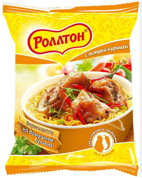 Ролтон Лапша Быстрого Приготовления с Острой Курицей 60гр
