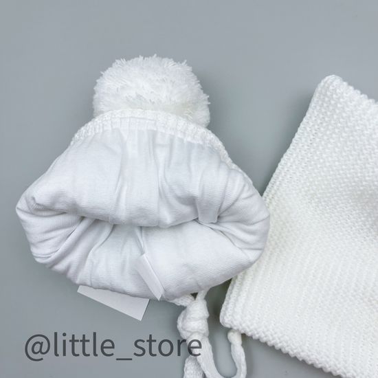 Шапка демисезонная "Дино" со снудом, Белая