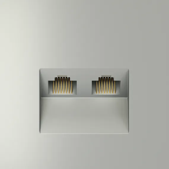 Розетка компьютерная встраиваемая VOLTUM S70 двойная RJ45+RJ45 кат.6, (сталь) vls060205