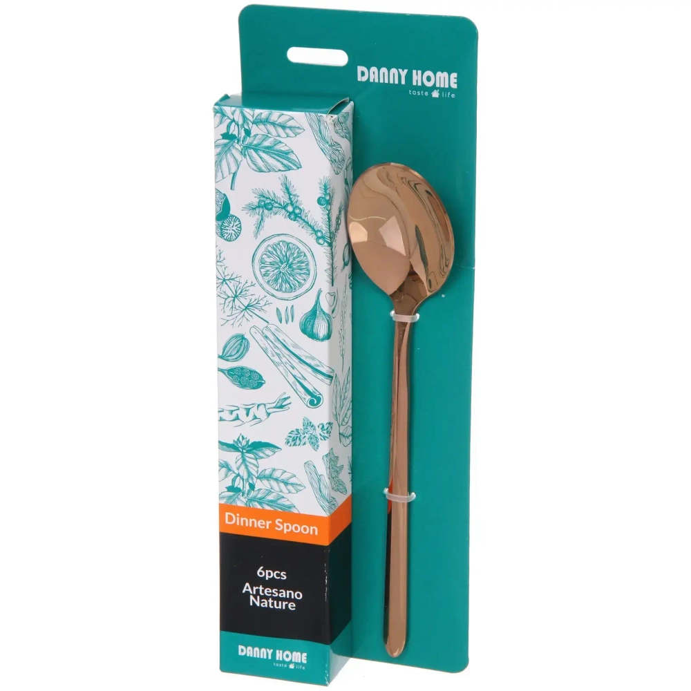 Набор столовых ложек 6шт «BISTRO» в подарочной коробке, розовое золото