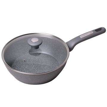 Сотейник 28 см. из алюминия с крышкой Kamille KM-4277GR с мраморным покрытием
