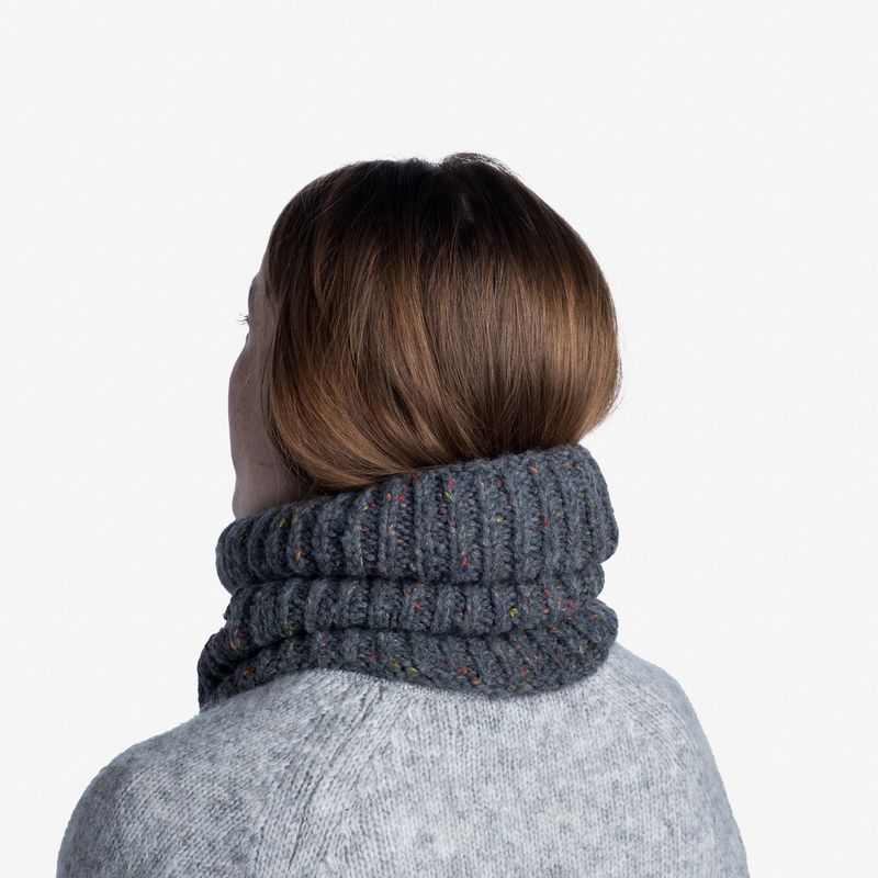 Вязаный шарф-труба с флисом Buff Neckwarmer Knitted Polar Kim Grey Фото 5