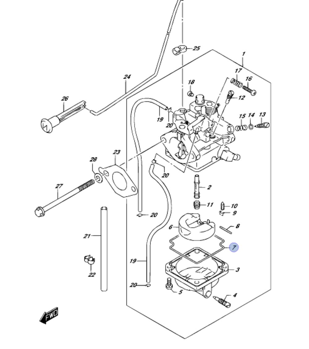 Прокладка карбюратора Suzuki 13251-91J00-000