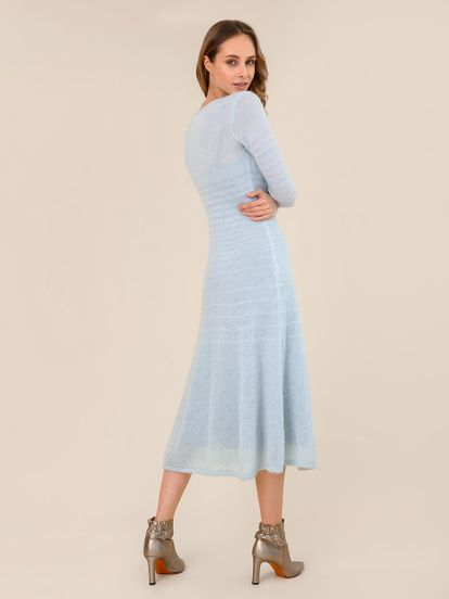 Женское платье синего цвета из мохера - фото 3